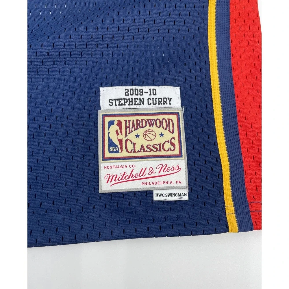Mitchell & Ness Warriors Jersey Kids Medium 10/12 Blue Curry 30 HWC‎ NBA Road